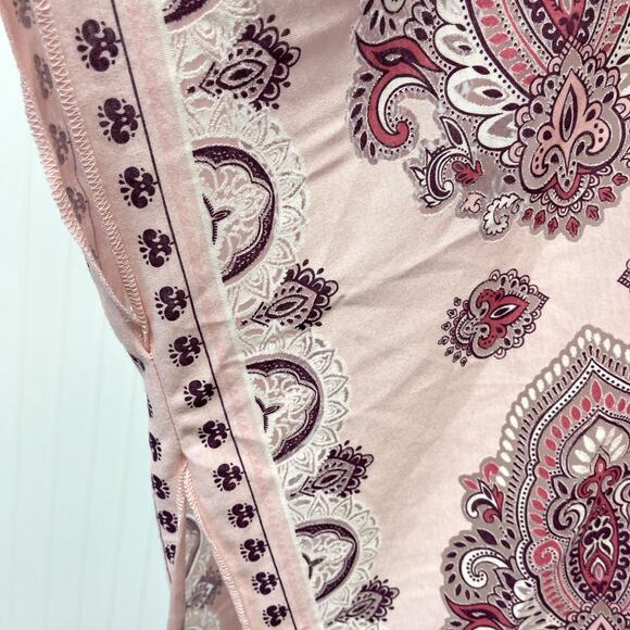 Burnout Bandana Print Kimono Coverup Pink Western Festival Rave Burnout Bohemian - Picture 5 of 8